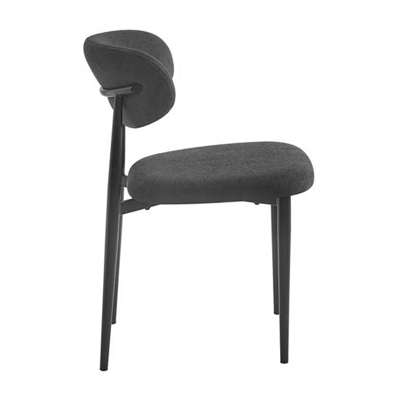 POINT Chair Black Metal, Teddy Black Fabric