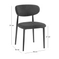 POINT Chair Black Metal, Teddy Black Fabric