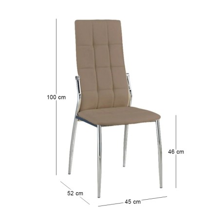 PRIMA Chair K/D Chromed Frame/Cappuccino Pu