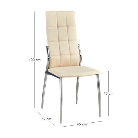 PRIMA Chair K/D Chromed Frame/Dark Cream Pu