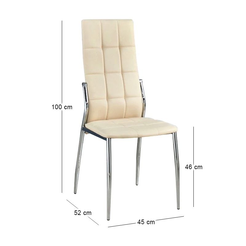 PRIMA Chair K/D Chromed Frame/Dark Cream Pu