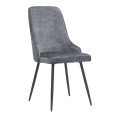Roberta Megapap fabric dining chair in grey color with black metal legs 46x62x91cm.