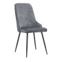 Roberta Megapap fabric dining chair in grey color with black metal legs 46x62x91cm.