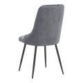 Roberta Megapap fabric dining chair in grey color with black metal legs 46x62x91cm.