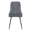 Roberta Megapap fabric dining chair in grey color with black metal legs 46x62x91cm.