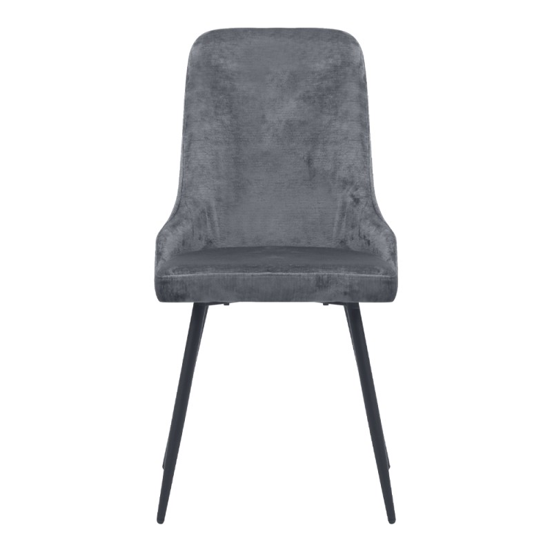 Roberta Megapap fabric dining chair in grey color with black metal legs 46x62x91cm.