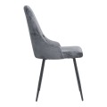 Roberta Megapap fabric dining chair in grey color with black metal legs 46x62x91cm.