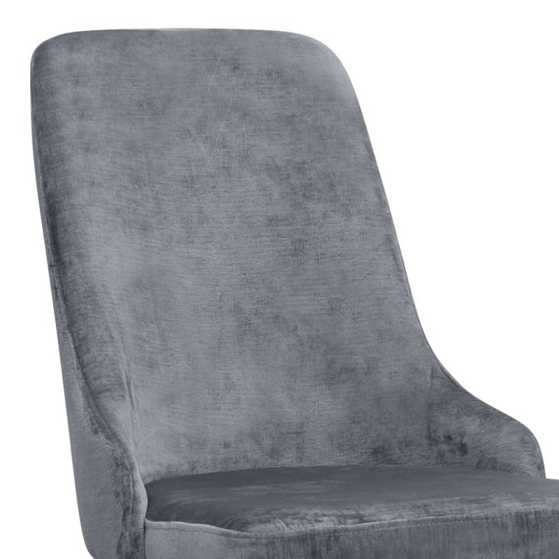 Roberta Megapap fabric dining chair in grey color with black metal legs 46x62x91cm.