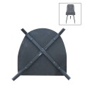 Roberta Megapap fabric dining chair in grey color with black metal legs 46x62x91cm.