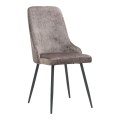 Roberta Megapap fabric dining chair in beige-brown color with black metal legs 46x62x91cm.