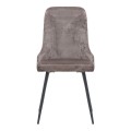 Roberta Megapap fabric dining chair in beige-brown color with black metal legs 46x62x91cm.