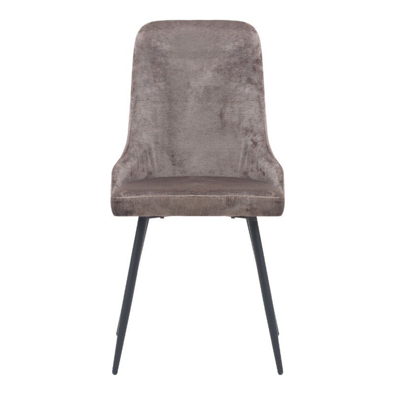 Roberta Megapap fabric dining chair in beige-brown color with black metal legs 46x62x91cm.