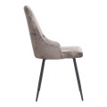 Roberta Megapap fabric dining chair in beige-brown color with black metal legs 46x62x91cm.