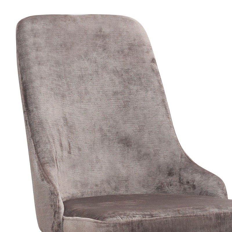 Roberta Megapap fabric dining chair in beige-brown color with black metal legs 46x62x91cm.