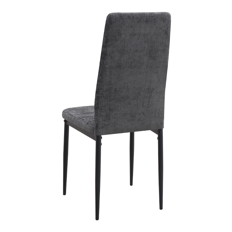 Rosa Megapap fabric dining chair in grey color with black metal leg 41x51x96cm.