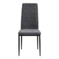 Rosa Megapap fabric dining chair in grey color with black metal leg 41x51x96cm.