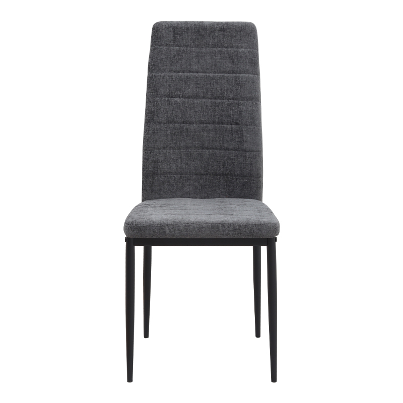Rosa Megapap fabric dining chair in grey color with black metal leg 41x51x96cm.