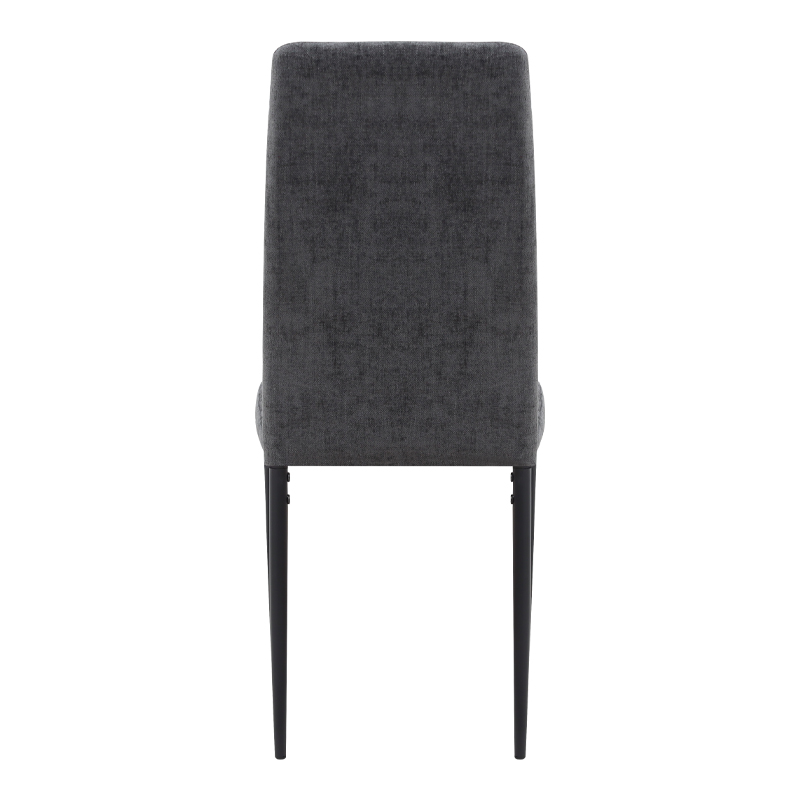 Rosa Megapap fabric dining chair in grey color with black metal leg 41x51x96cm.