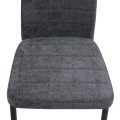 Rosa Megapap fabric dining chair in grey color with black metal leg 41x51x96cm.