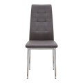 Rosa Megapap PU Leather dining chair in brown color with chrome metal leg 41x48x98cm.