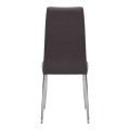 Rosa Megapap PU Leather dining chair in brown color with chrome metal leg 41x48x98cm.