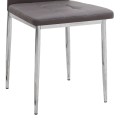 Rosa Megapap PU Leather dining chair in brown color with chrome metal leg 41x48x98cm.