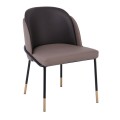 SELECT Chair Metal Black Paint, Pu Cappuccino/Dark Brown