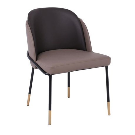 SELECT Chair Metal Black Paint, Pu Cappuccino/Dark Brown