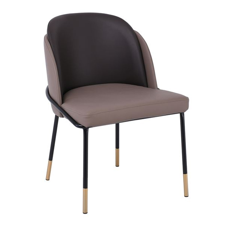 SELECT Chair Metal Black Paint, Pu Cappuccino/Dark Brown