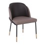 SELECT Chair Metal Black Paint, Pu Cappuccino/Dark Brown