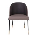 SELECT Chair Metal Black Paint, Pu Cappuccino/Dark Brown