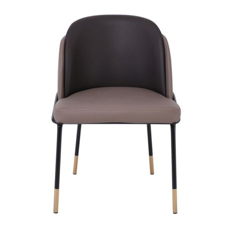 SELECT Chair Metal Black Paint, Pu Cappuccino/Dark Brown