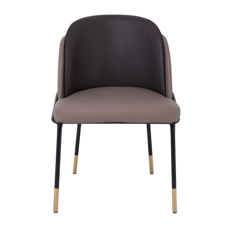 SELECT Chair Metal Black Paint, Pu Cappuccino/Dark Brown
