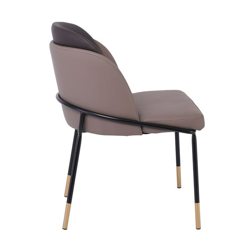 SELECT Chair Metal Black Paint, Pu Cappuccino/Dark Brown