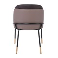 SELECT Chair Metal Black Paint, Pu Cappuccino/Dark Brown