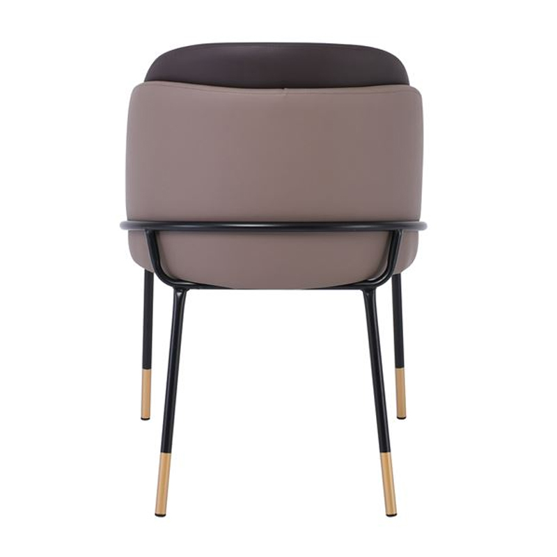 SELECT Chair Metal Black Paint, Pu Cappuccino/Dark Brown