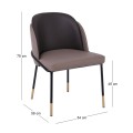 SELECT Chair Metal Black Paint, Pu Cappuccino/Dark Brown