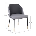 SELECT Chair Metal Black Paint, Pu Light/Dark Grey