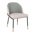 SELECT Chair Metal Black Paint, Pu Beige/Sage Green