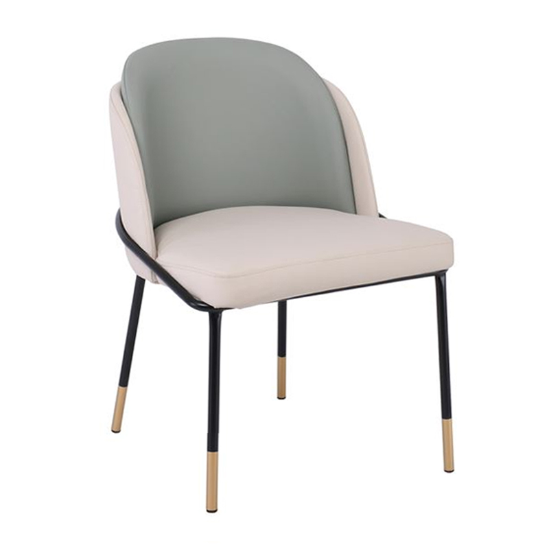 SELECT Chair Metal Black Paint, Pu Beige/Sage Green