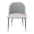 SELECT Chair Metal Black Paint, Pu Beige/Sage Green