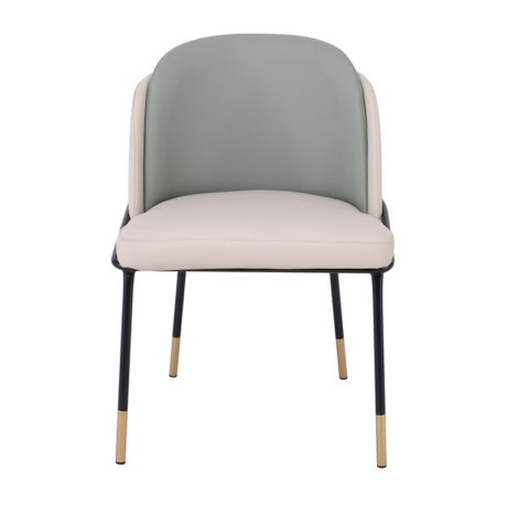 SELECT Chair Metal Black Paint, Pu Beige/Sage Green