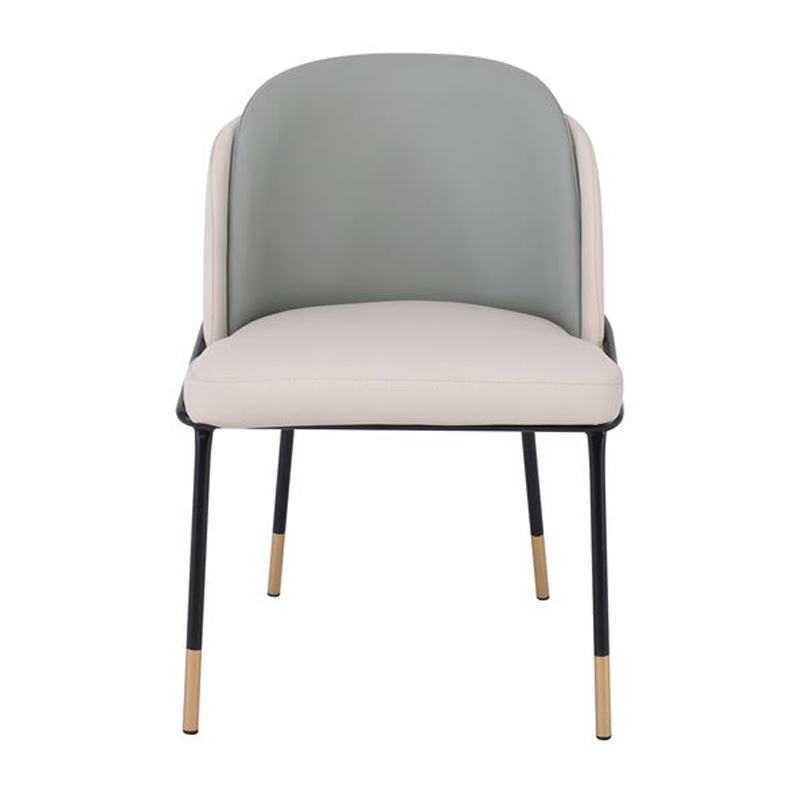 SELECT Chair Metal Black Paint, Pu Beige/Sage Green