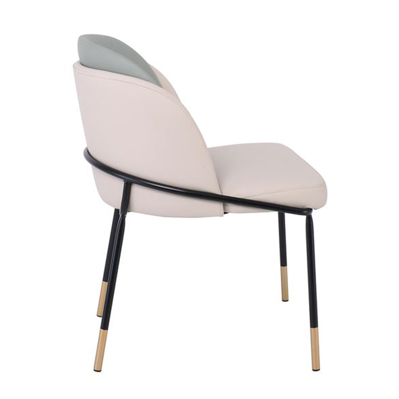 SELECT Chair Metal Black Paint, Pu Beige/Sage Green