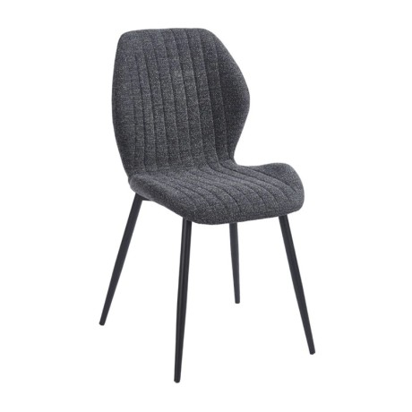 TANGO Chair Metal Black/Fabric Dark Grey