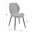 TANGO Chair Metal Black/Fabric Grey