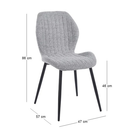 TANGO Chair Metal Black/Fabric Grey