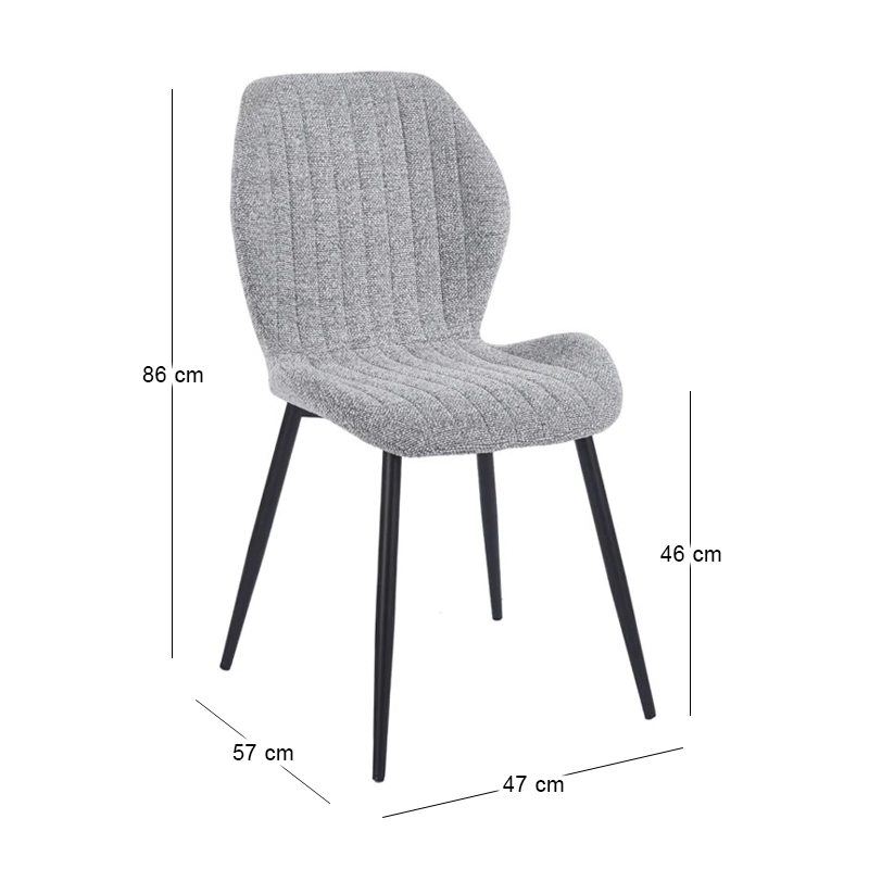 TANGO Chair Metal Black/Fabric Grey