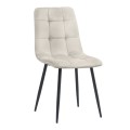 Tito Megapap velvet dining chair in cream color with black metal legs 44x55x88cm.