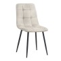 Tito Megapap velvet dining chair in cream color with black metal legs 44x55x88cm.